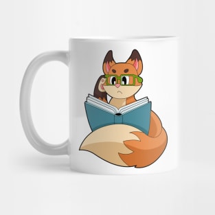 Fox as Nerd with Book & Glasses Mug